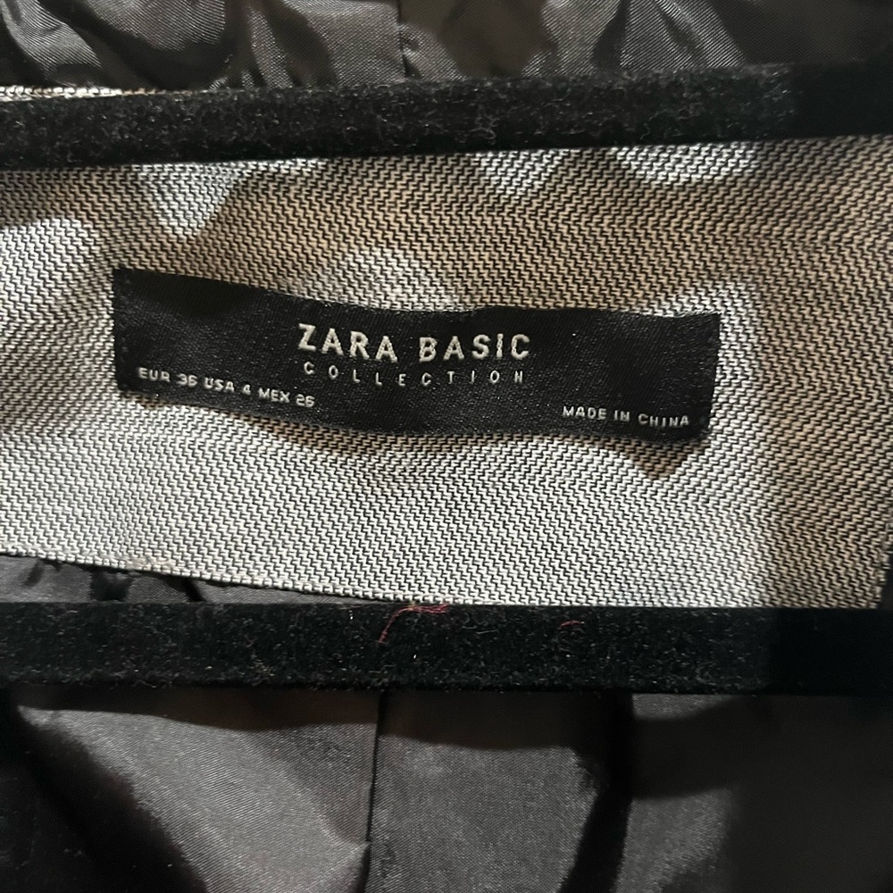 Zara Basic Collection Grey Black Lined Blazer Car… - image 2